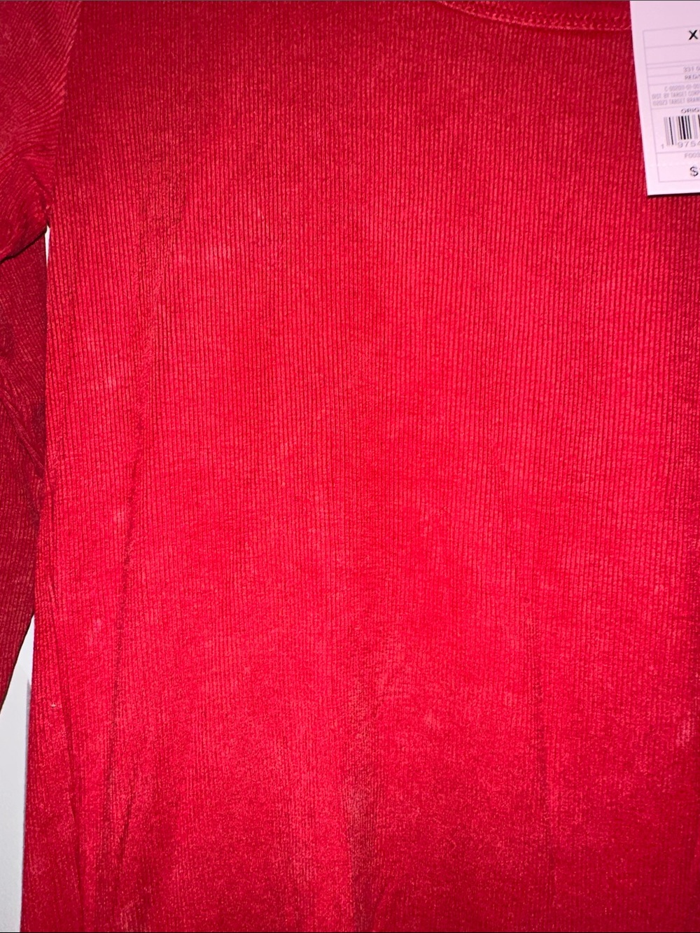Wild fable Classic Scoop Neck Long-Sleeve Tops- Red, tan and white - Picture 9 of 12